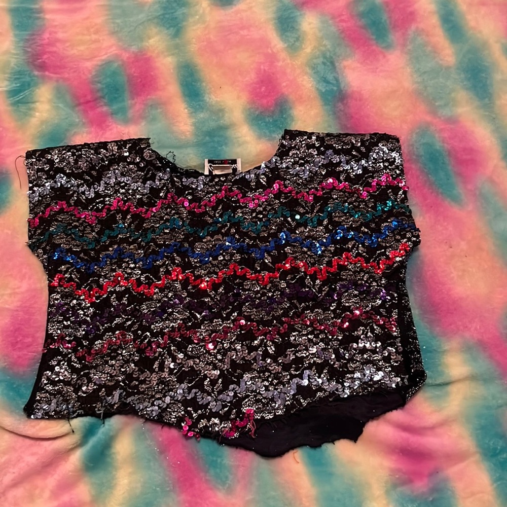 Size Small Colorful Sequence Crop Top - image 1